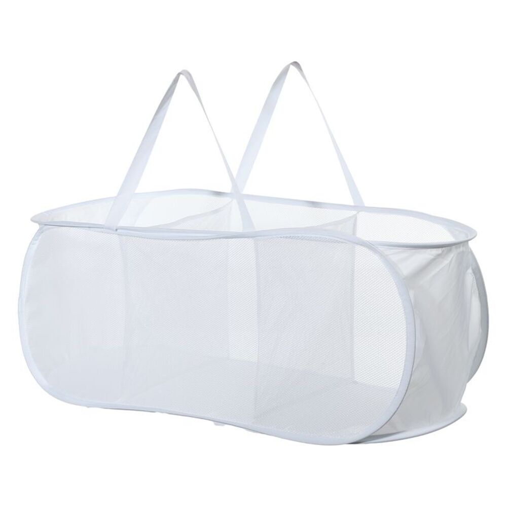 1 Pc 75L Folding Laundry Basket Portable Hamper White